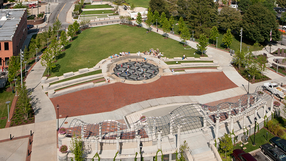 pack square park asheville - aerial